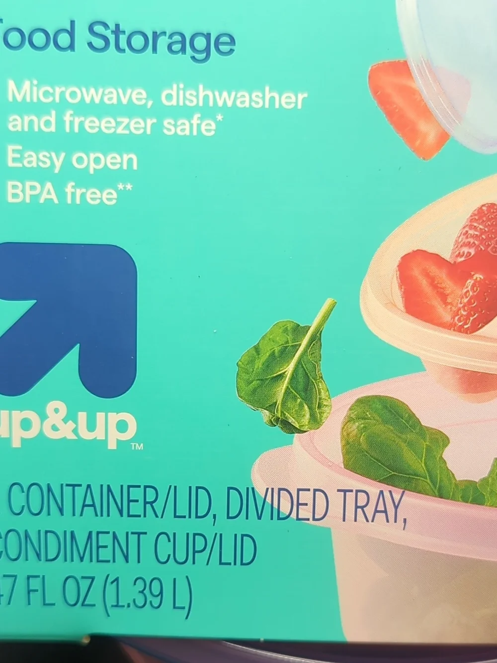 Snap & Store 47 fl oz Salad Container w/Toppings Tray & Dressing Cup w/Lid New